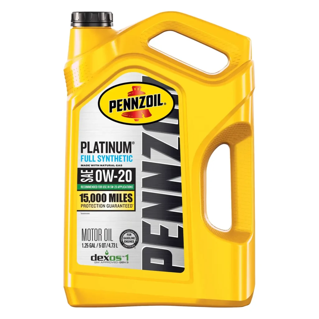 Pennzoil Platinum Full Synthetic 0W-20 Motor Oil, 5 Quart