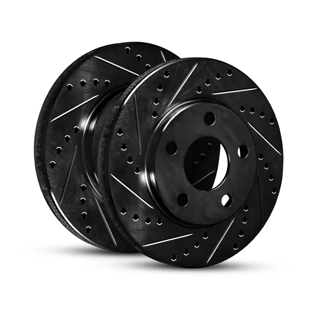 R1 Concepts Front Brake Rotor Kit _Brake Rotors_ Brake Disc _Drilled and Slotted WHPN1-11006